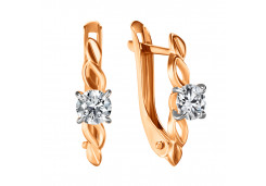 Золотые cерьги с фианитом