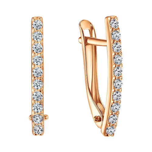 Золотые cерьги с фианитом