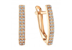 Золотые cерьги с фианитом