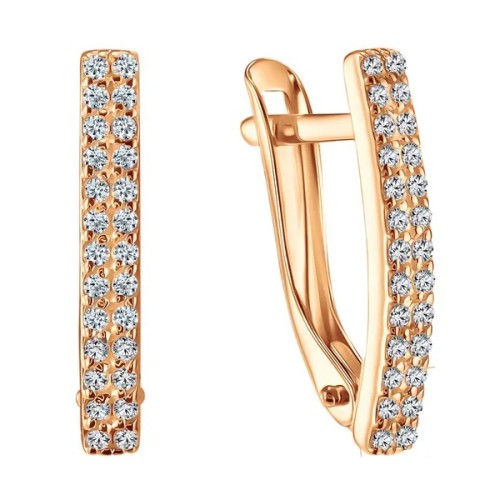 Золотые cерьги с фианитом