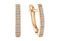 Золотые cерьги с фианитом