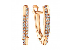 Золотые cерьги с фианитом