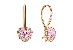 Золотые cерьги классические с фианитом