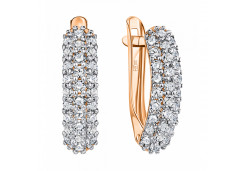 Золотые cерьги с фианитом