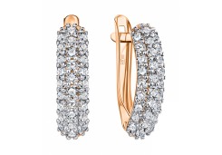 Золотые cерьги с фианитом