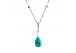 Серебряное колье со стеклом