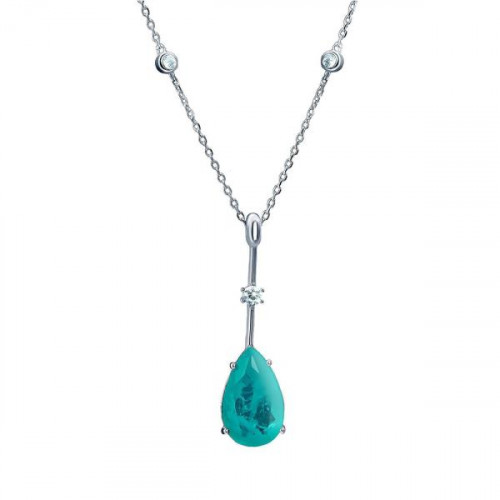 Серебряное колье со стеклом