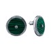 Серебряные cерьги пусеты (гвоздики) с малахитом