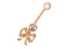 Серьга д/пирсинга из золота с фианитом
