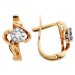 Золотые cерьги классические с бриллиантом