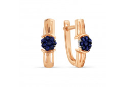 Золотые cерьги с сапфиром