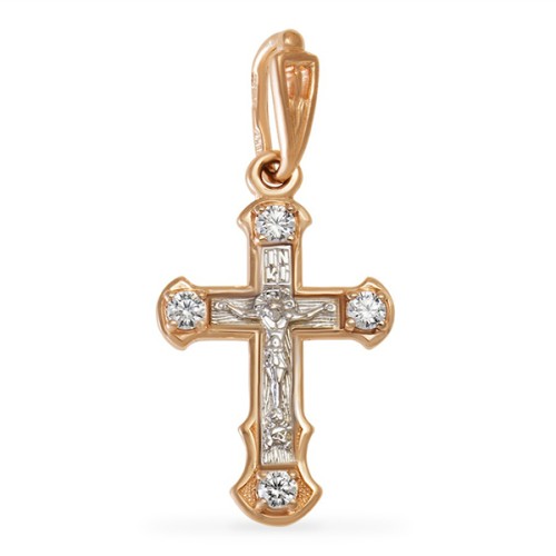 Крест из золота с фианитом