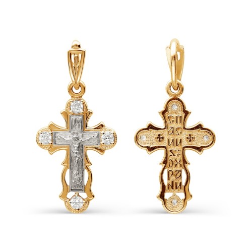 Крест из золота с фианитом