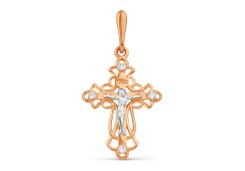 Крест из золота с фианитом