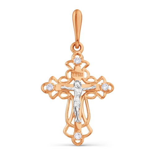 Крест из золота с фианитом