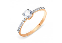 Золотое кольцо с фианитом