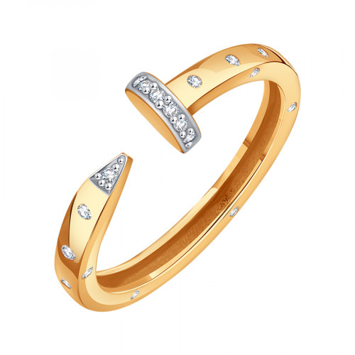 Золотое кольцо с фианитом