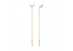 Золотые cерьги классические с фианитом