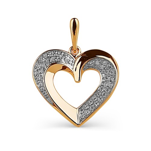 Золотая подвеска с фианитом