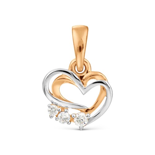 Золотая подвеска с фианитом