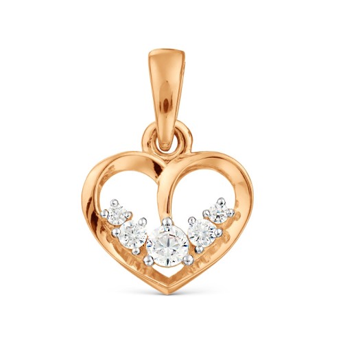 Золотая подвеска с фианитом