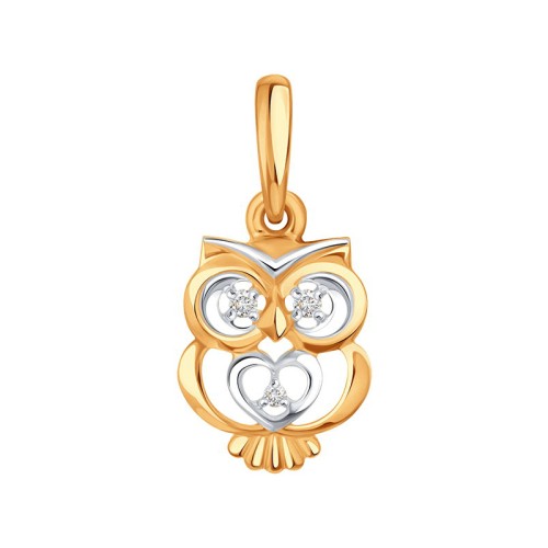 Золотая подвеска с фианитом