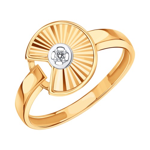 Золотое кольцо с фианитом