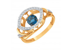 Золотое кольцо с лондон топазом