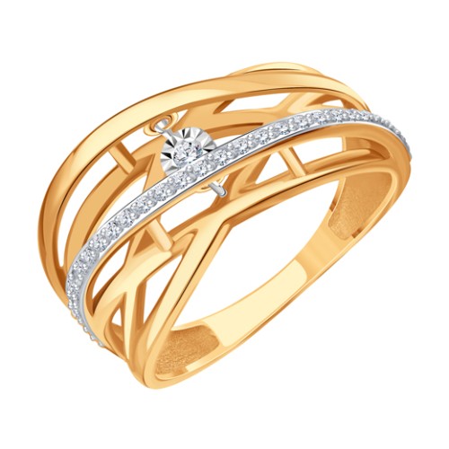 Золотое кольцо с бриллиантом