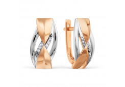 Золотые cерьги классические с бриллиантом