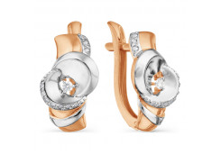 Золотые cерьги классические с бриллиантом