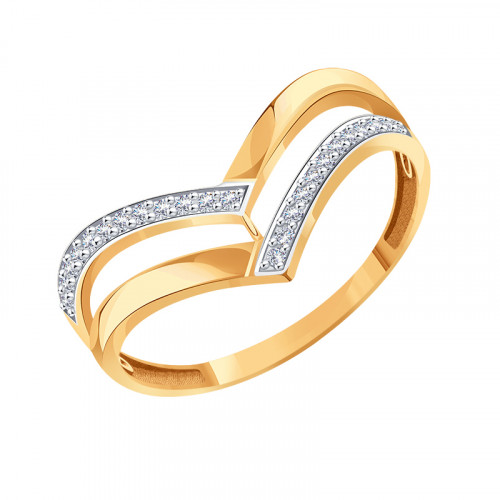 Золотое кольцо с фианитом