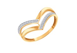 Золотое кольцо с фианитом