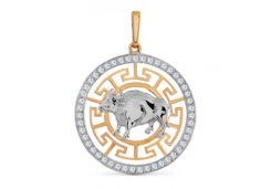 Золотая подвеска с фианитом