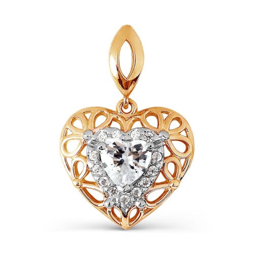 Золотая подвеска с фианитом