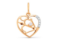 Золотая подвеска с фианитом