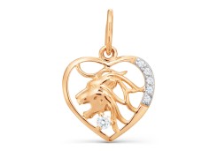 Золотая подвеска с фианитом