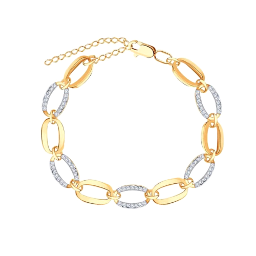 Золотой браслет с фианитом