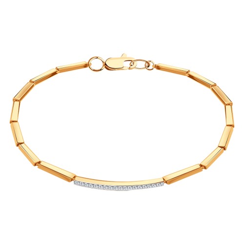 Золотой браслет с фианитом