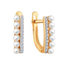 Золотые cерьги с жемчугом