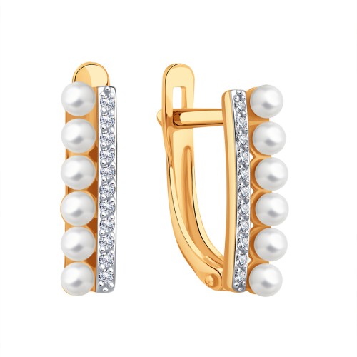 Золотые cерьги с жемчугом