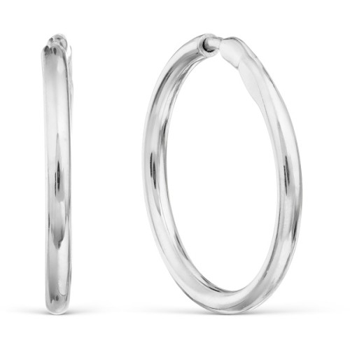 Серьги конго из белого золота