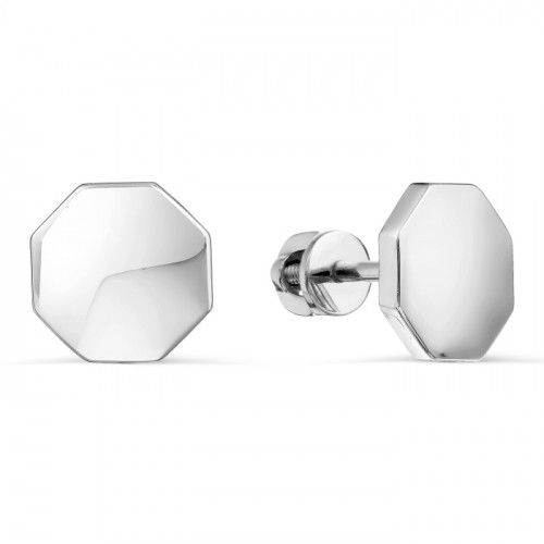 Серьги пусеты (гвоздики) из белого золота