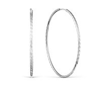 Серьги конго из белого золота