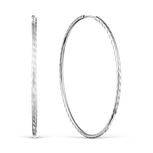 Серьги конго из белого золота