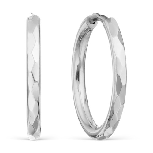 Серьги конго из белого золота