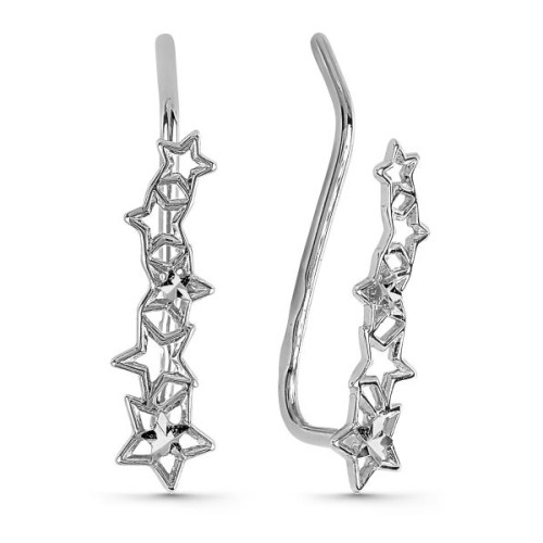 Серьги классические из белого золота