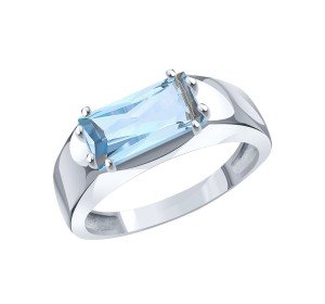 Кольцо из белого золота с топазом