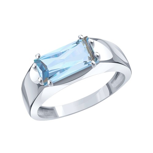 Кольцо из белого золота с топазом