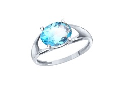 Кольцо из белого золота с топазом